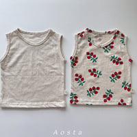 aosta/37. Linen sleeveless T S-2XL