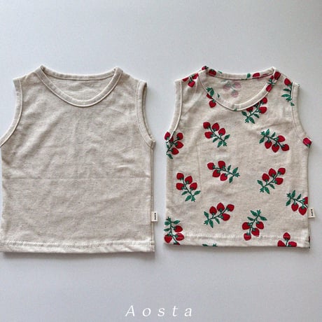 aosta/37. Linen sleeveless T S-2XL