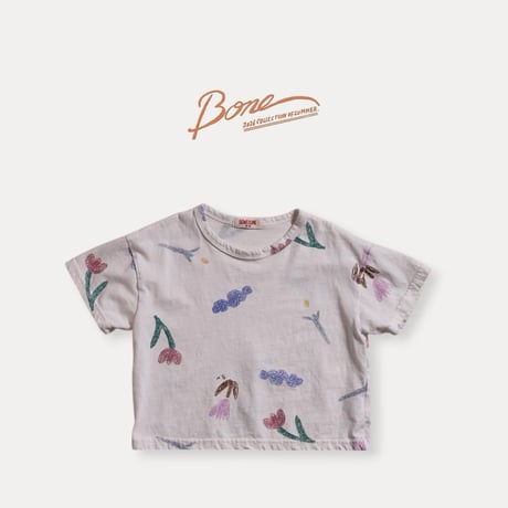 boneoune/120. flower half t T-shirt XS-XL