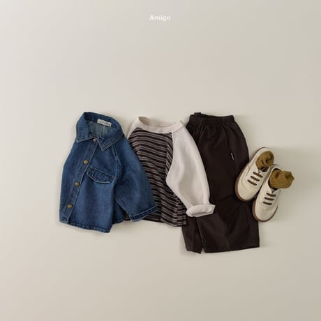 amigo/27. stripe raglan  XS-XL