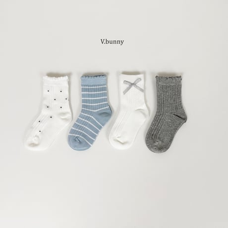 vbunny/7. cream soda socks set M(130-150)-XL(180-210)