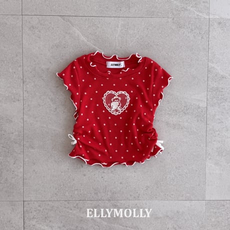 ellymolly/91. dot mimi shirring T-shirt 13-15