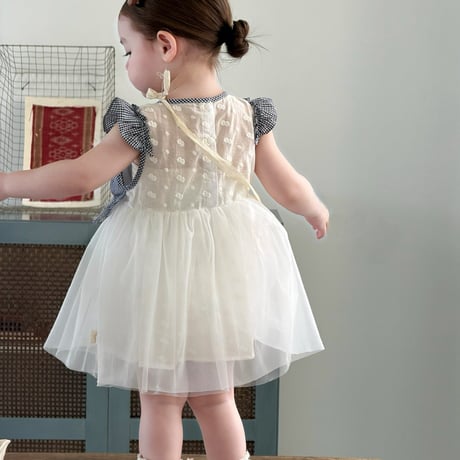 aiai/40. check syasya bollero one-piece S(6M-2Y)-XL(4-5Y)