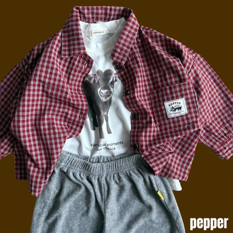 pepper/26. cookie check shirt XS-XL