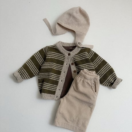 minirobe/27.  Four Line Knit Cardigan  S-XL