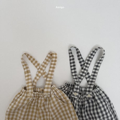 amigo/16. check overalls pants XS-XL