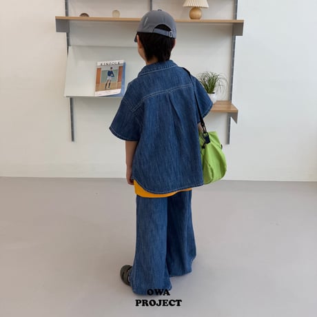 owa/47. wide linen denim pants S-XL