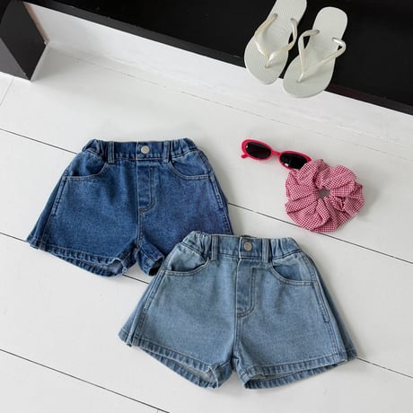 matilda/130. pleated denim half pants 15-19