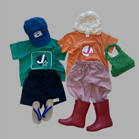 mikki/40. rectangle J star half t T-shirt ADULT
