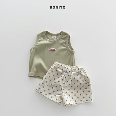 bonito/116. sleeveless dot pants set 6M-18M