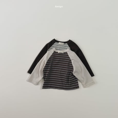 amigo/27. stripe raglan  XS-XL