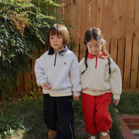 fromi/53. Preppy Half-Zip Set S-XL