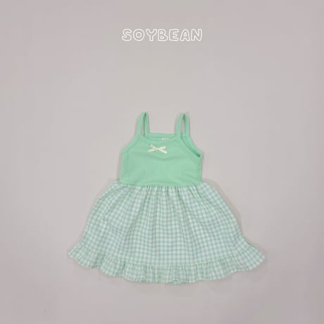 soybean/40. plan ) fril ribbon sleeveless one-piece XS-XL