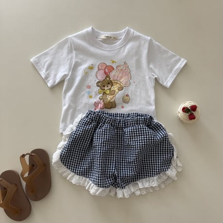 lepetitmot/27. lace check half pants XS-XL