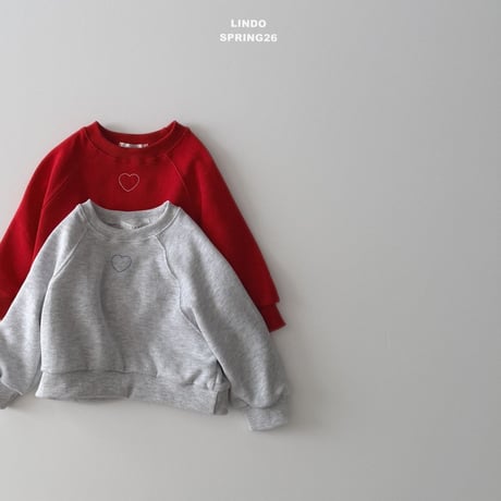 lindo/60. stitch heart man-to-man XS-XL
