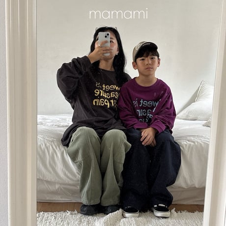 mamami/30. sweat letter T-shirt XS-XL
