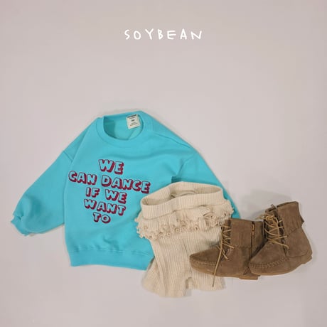 soybean/44. embroidery lettering man-to-man XS-XL