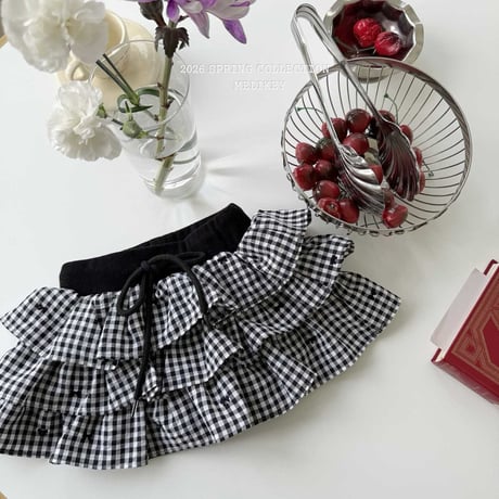 melikey/41. check ribbon kangkang skirt XS-XL