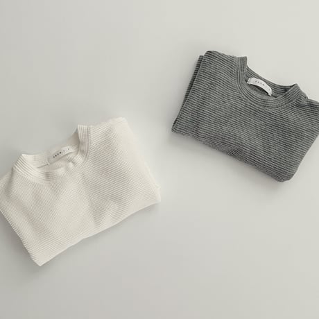 fromi/52. waffle semmi crop T-shirt JS-JL