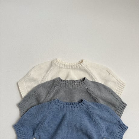 minirobe/10. emblem 3/4 Sleeve Knit  S-XL
