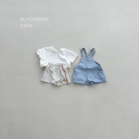 blackbean/28. pocket blue overalls set S-M