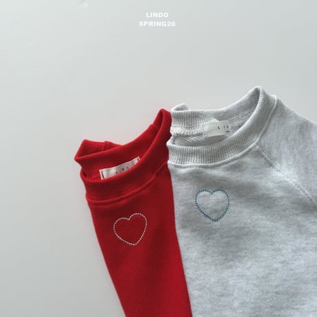 lindo/60. stitch heart man-to-man XS-XL