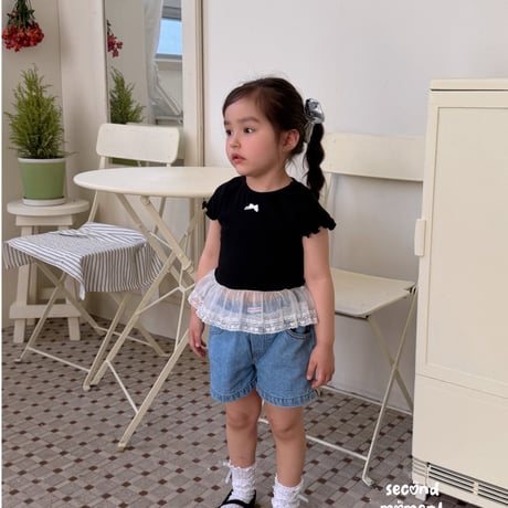 secondmoment/64. popo ribbon T-shirt JS-JL