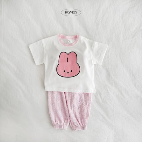 bayvely/15. rabbit bear half t T-shirt XS-XL