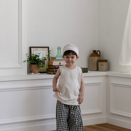 oatmeal/5. basic check pants XS-XL