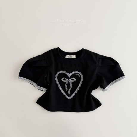 melikey/11. heart ribbon T-shirt XS-XL