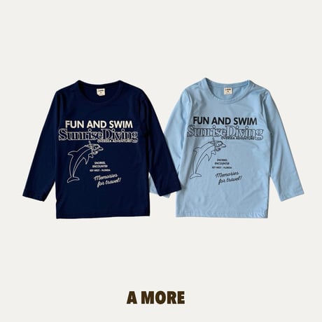 amore/53. whale swim T-shirt XS-XL