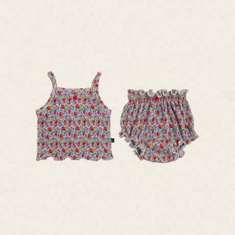 oottbebe/86. flower songe plitch sleeveless bloomer S(0-6M)-M(6-12M)