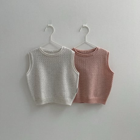 minirobe/42. eyelet knit vest  S-XL