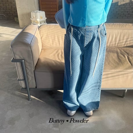 bunnypowder/83. dot denim pants S-XL