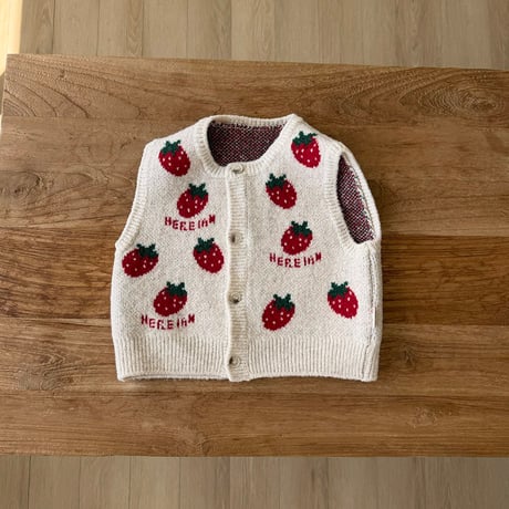 hereiam/16. strawberry knit vest 18M-S