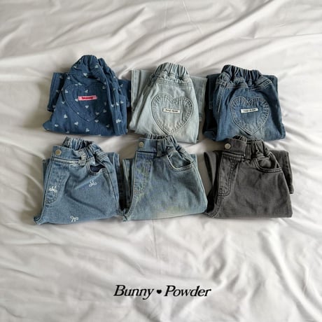bunnypowder/105. heart denim pants 2XL-4XL