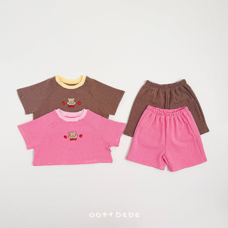 oottbebe/67. strawberry choco updown set XS(1-2Y)-XL(6-7Y)
