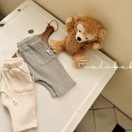 valubebe/14. wide waffle baggy pants 6M-18M