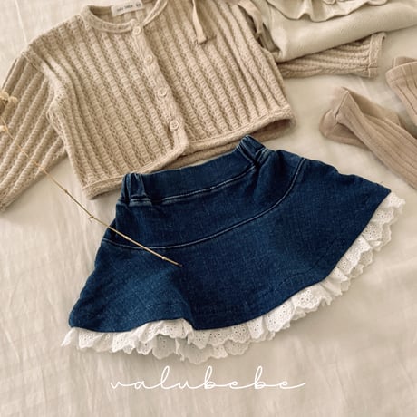 valubebe/25. lace denim skirt 6M-S