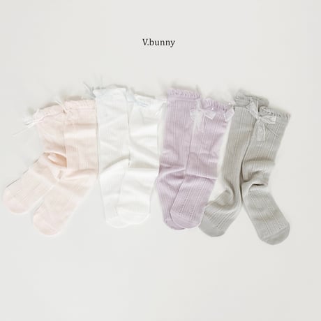 vbunny/94. vallet ribbon socks set FREE(37CM)