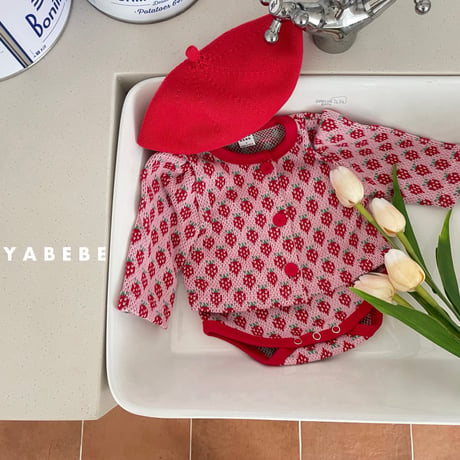 jeayabebe/8. strawberry Se T-shirt S(3-6)-M(6-12)