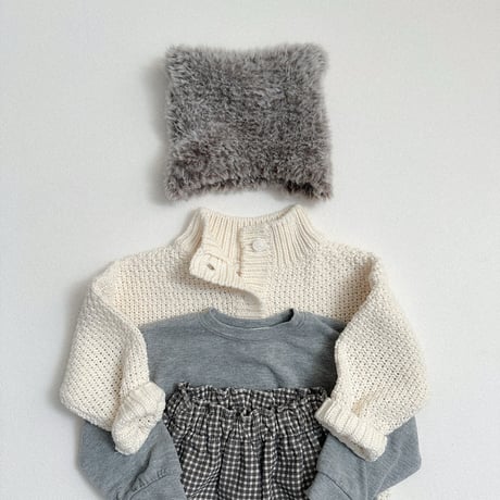 minirobe/36.  Waffle High-Neck Cardigan  S-XL