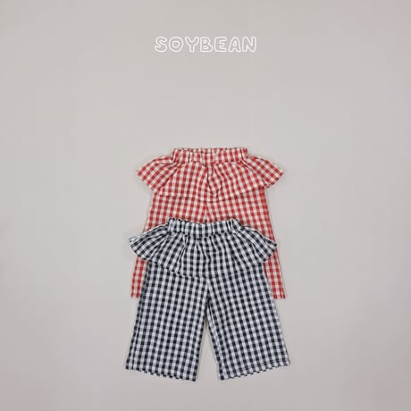 soybean/139. plan ) gobang check rayerd pants XS-XL