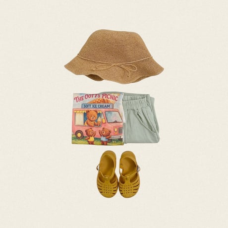 oottbebe/75. olive linen pants XS(1-2Y)-XL(6-7Y)