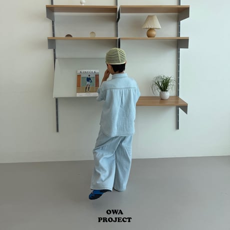 owa/48. wide linen denim pants JS-JL