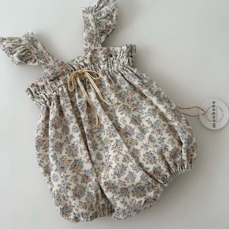 monbebe/40. flower fril suit S(3-12M)-M(12-24M)