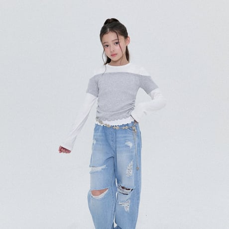 forkchips/2. high old style denim pants JS-JXL