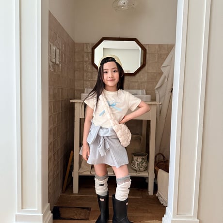 comma/11. check ribbon T-shirt 140-150