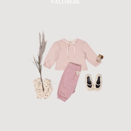 valubebe/86. creamy ribbon puff T-shirt 6M-S