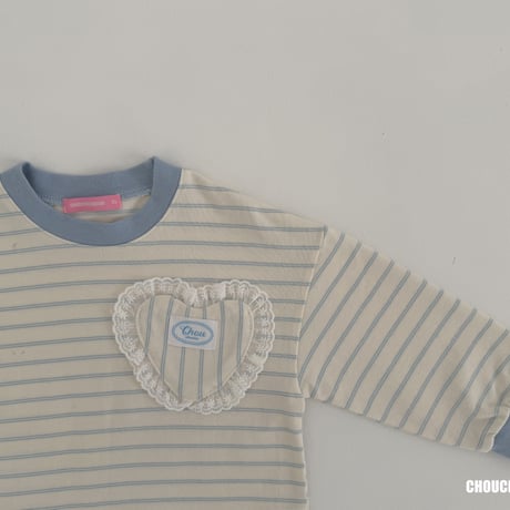 chouchoushasha/19. Heart Stripe Tee XS-XL